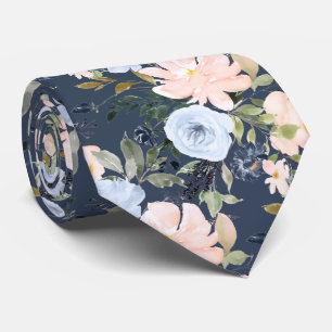 Cravate PixDezines Blush Dusty Blue H2 Botanique