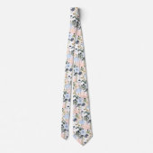 Cravate PixDezines Blush Dusty Blue H2 Botanique (Dos)