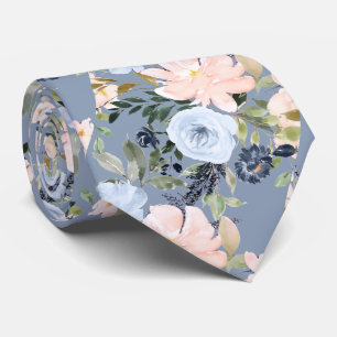 Cravate PixDezines Blush Dusty Blue H2 Botanique