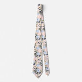 Cravate PixDezines Blush Dusty Blue H2 Botanique (Devant)