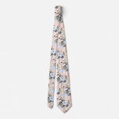 Cravate PixDezines Blush Dusty Blue H2 Botanique (Dos)