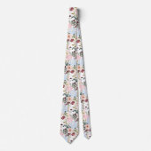 Cravate PixDezines Blush Dusty Blue H2 Botanique (Devant)