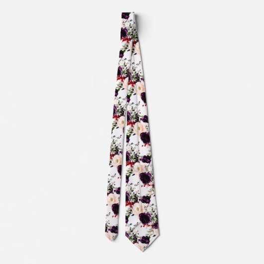 Cravate PixDezines Blush Eggplant H2 Fleurs do-it-yourself (Dos)