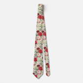 Cravate PixDezines Blush Red Aquarelle Fleurs do-it-yourse (Devant)