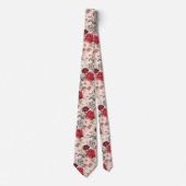 Cravate PixDezines Blush Red Aquarelle Fleurs do-it-yourse (Devant)