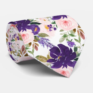 Cravate PixDezines Blush Violet Violet H2 Botanique