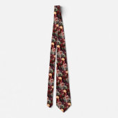 Cravate PixDezines Boho Blush Bourgogne Aquarelle Fleurs (Dos)