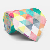 Cravate PixDezines Boho triangles géométriques/réglables (Roulé)