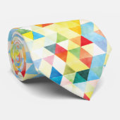 Cravate PixDezines Boho Triangles géométriques/réglables (Roulé)