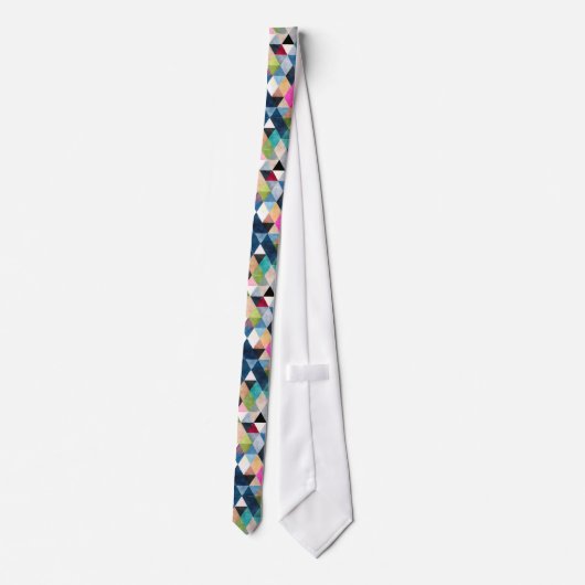 Cravate PixDezines Boho Triangles géométriques/réglables (Dos)