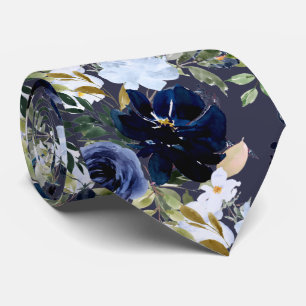 Cravate PixDezines Dusty bleu marine bleu aquarelle