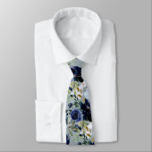 Cravate PixDezines Dusty bleu marine bleu aquarelle (Attaché)