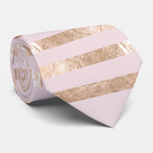 Cravate PixDezines faux or rose/champagne/blush/DIYcolor (Roulé)