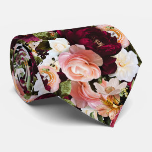 Cravate PixDezines Fleurs Fraîches DIY Moody Fond