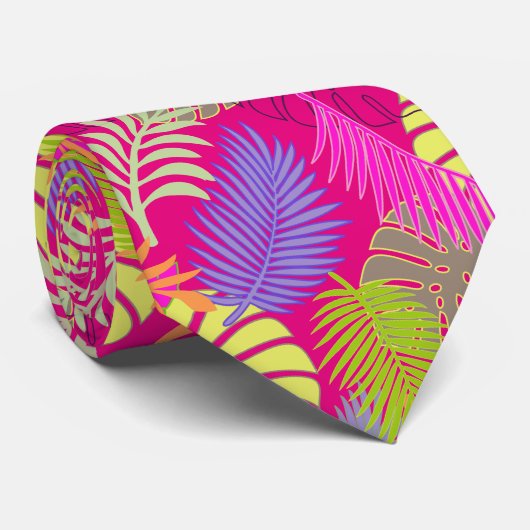 Cravate PixDezines forêt tropicale/fond DIY (Roulé)