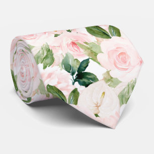 Cravate PixDezines H2 Blush Anthuriums Roses Pivoines