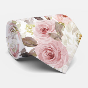 Cravate PixDezines H2 Blush Dusty Pink Roses Arrière-plan
