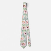 Cravate PixDezines H2 Blush Peonies Anémonies Eucalyptus (Devant)