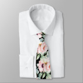 Cravate PixDezines H2 Blush Peonies Anémonies Eucalyptus N (Attaché)