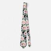 Cravate PixDezines H2 Blush Peonies Anémonies Eucalyptus N (Devant)