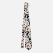 Cravate PixDezines H2 Blush Peonies Anémonies Eucalyptus N (Dos)