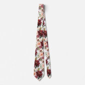 Cravate PixDezines H2 Blush Pink Burgundy Flowers (Devant)