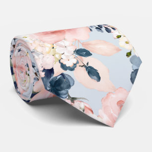 Cravate PixDezines H2 Blush Roses Navy DIY Toile de Fond