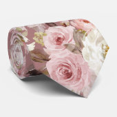 Cravate PixDezines H2 Blush Roses Roses Roses Roses Roses  (Roulé)