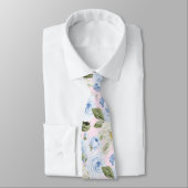 Cravate PixDezines H2 Dusty Blue Roses (Attaché)