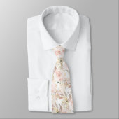Cravate PixDezines H2 Été Roses Crème Hydrangea Blush (Attaché)