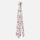Cravate PixDezines H2 Fleurs de Printemps Blush Gris (Devant)