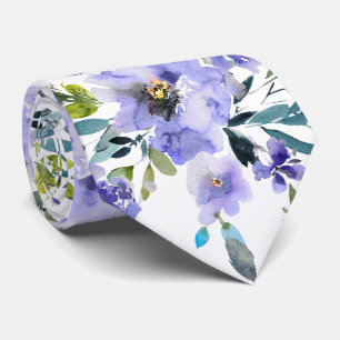 Cravate PixDezines H2 Fleurs de printemps lavande roses vi