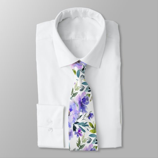 Cravate PixDezines H2 Fleurs de printemps Violet Violet Ro (Attaché)