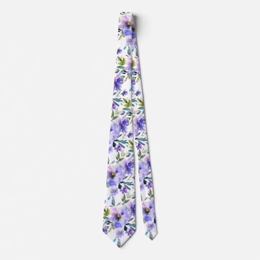 Cravate PixDezines H2 Fleurs de printemps Violet Violet Ro (Devant)