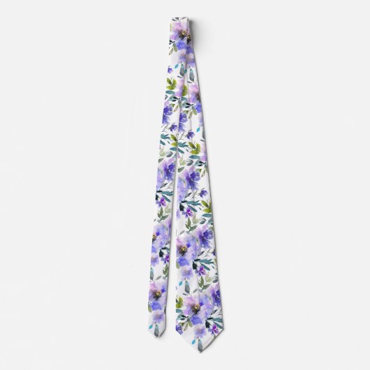 Cravate PixDezines H2 Fleurs de printemps Violet Violet Ro (Dos)