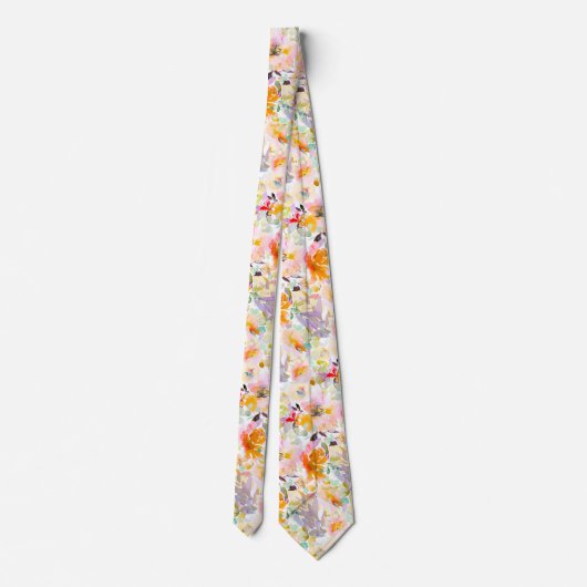 Cravate PixDezines H2 Fleurs de ressort Mauve (Dos)