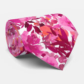 Cravate PixDezines H2 Fleurs d'Été Rose Chaud (Roulé)