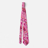 Cravate PixDezines H2 Fleurs d'Été Rose Chaud (Dos)