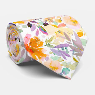 Cravate PixDezines H2 Fleurs d'été teintes lumineuses
