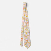 Cravate PixDezines H2 Fleurs printanières Blush Moutarde (Dos)