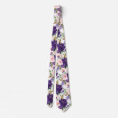 Cravate PixDezines H2 Fleurs Rose Blush Violet (Dos)