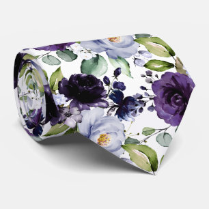 Cravate PixDezines H2 Fleurs Violet Lavande Violet