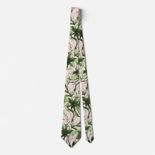 Cravate PixDezines H2 Foliage tropique luxuriant do-it-you (Devant)