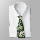Cravate PixDezines H2 Foliage tropique luxuriant do-it-you (Attaché)
