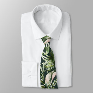 Cravate PixDezines H2 Foliage tropique luxuriant do-it-you