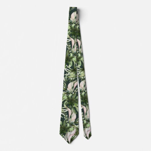 Cravate PixDezines H2 Foliage tropique luxuriant do-it-you (Devant)