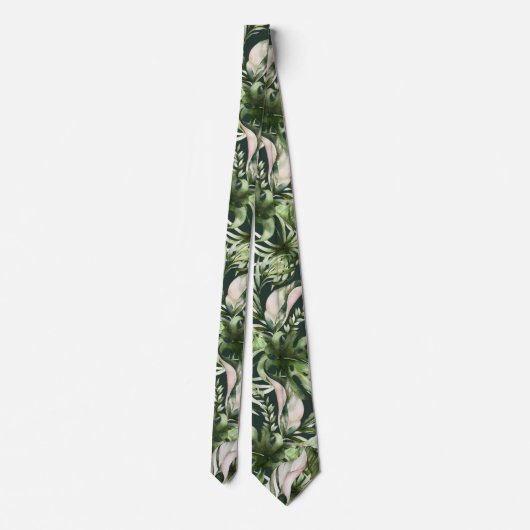 Cravate PixDezines H2 Foliage tropique luxuriant do-it-you (Dos)
