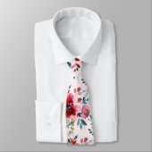 Cravate PixDezines H2 Mid Summer Flowers Burgundy Slate (Attaché)