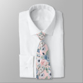 Cravate PixDezines H2 Peonies rose bleu foncé do-it-yourse (Attaché)