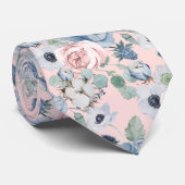 Cravate PixDezines H2 Peonies rose bleu foncé do-it-yourse (Roulé)